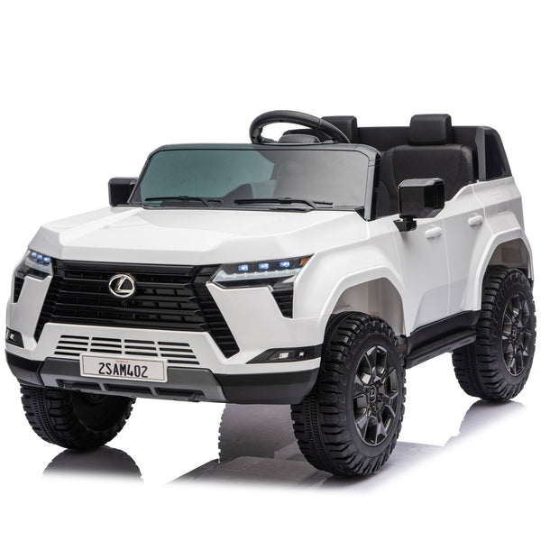 English Elm Lexus Gx550 Two Seat Kids Ride on with 24v Power Remote Control and Suspension White W1578P416227