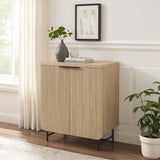 English Elm Walker Edison - Modern Scandi Fluted-Door Storage Console – Coastal Oak