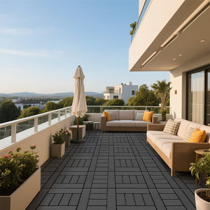 English Elm Plastic Interlocking Patio Tiles Waterproof Pp Grid 44 Pack Outdoor Pool Deck W3022P251847