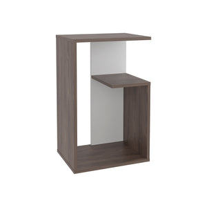 English Elm Side Table Sallis — Compact Engineered Wood Accent Table with Open Shelf, Portable Space-Saving Design Multi B092P309176