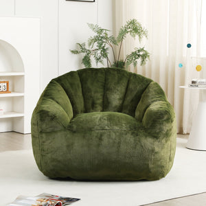 English Elm Bean Bag Chair - Plush Faux-Fur Sofa With Armrests, High-Density Foam For Cozy Relaxation & Style W2200P313808