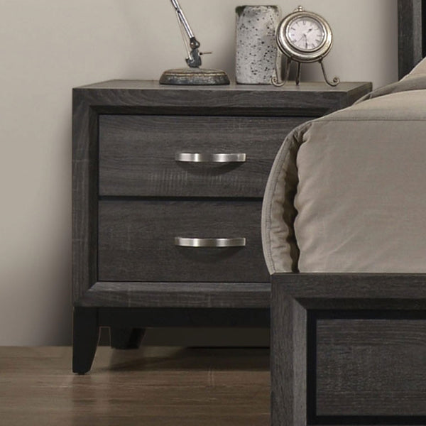 English Elm Contemporary Glam Nightstand Glossy White Lacquer Chrome Legs Dovetail Drawer Bedroom Gray B2741P435308