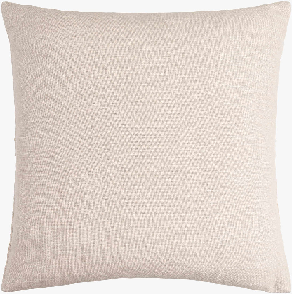 Surya Embrey 18"L X 18"W Cotton Accent Pillow - Modern Minimalist Design For Contemporary Homes Beige Cotton,Cotton Ebe001-2222p