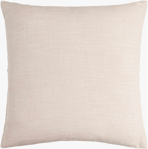 Surya Embrey 18"L X 18"W Cotton Accent Pillow - Modern Minimalist Design For Contemporary Homes Beige Cotton,Cotton Ebe001-2222p