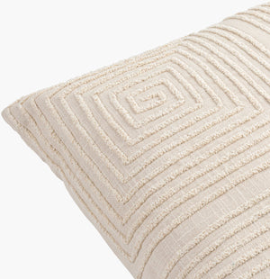 Surya Embrey 18"L X 18"W Cotton Accent Pillow - Modern Minimalist Design For Contemporary Homes Beige Cotton,Cotton Ebe001-2222p