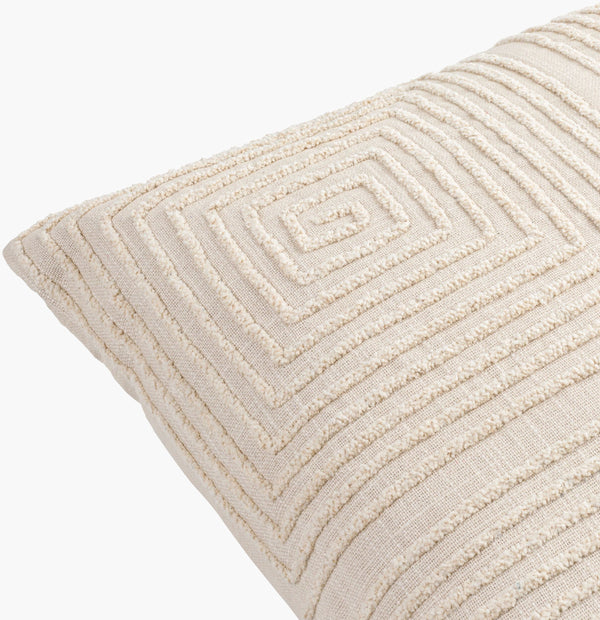 Surya Embrey 18"L X 18"W Cotton Accent Pillow - Modern Minimalist Design For Contemporary Homes Beige Cotton,Cotton Ebe001-2222p