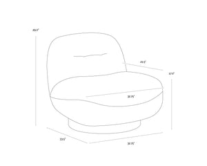 Sunpan Franze Swivel Lounge Chair - Stylish Comfort with Durable Performance Fabric and Blonde Ash Base Merino Pearl