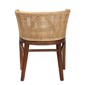 English Elm Modern Seagrass Woven Acacia Wood Dining Chair Set Bohemian Organic Style B2750P467710