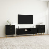 Hearth and Haven TV Stand with Solid Ion Feet, TV Console Table For Living Room, Bedroom W688130649