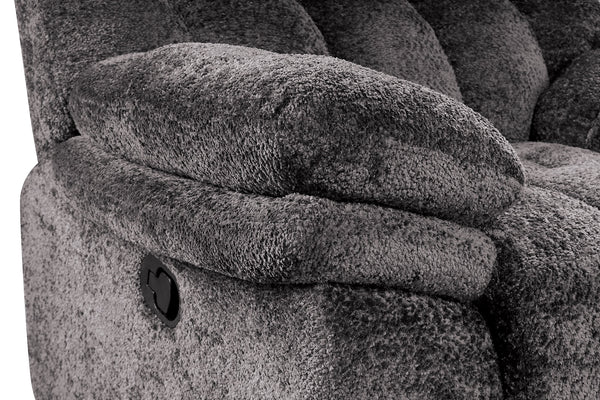 English Elm Dark Gray Glider Recliner with Power Console USB-A & USB-C Pillow-Top Track Arms High-Density Foam 43"W B2741P395237