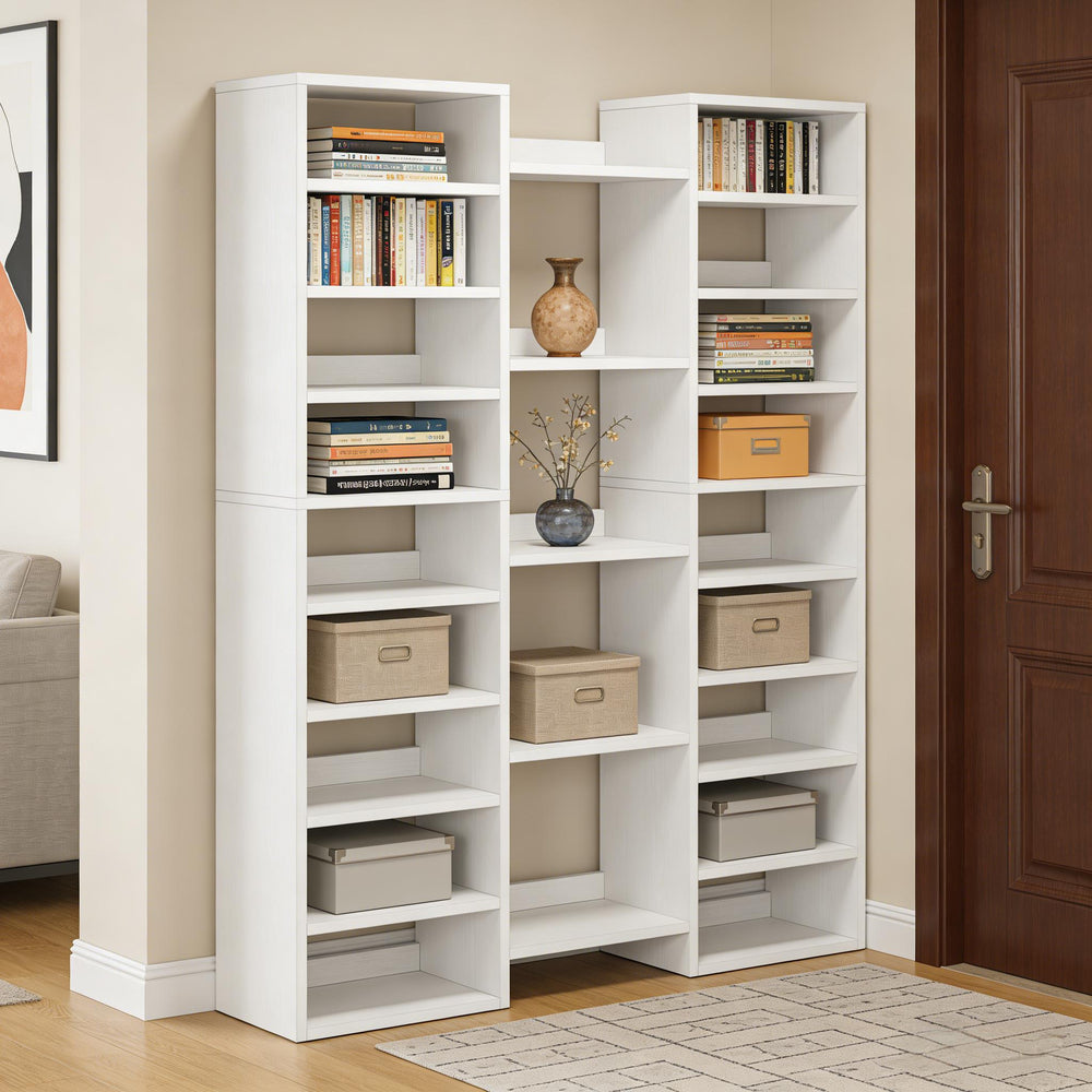 English Elm Storage Organizer Freestanding Shoe Rack 23 Shelf White Mdf Entryway Display Unit T3971P453348