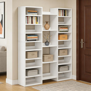 English Elm Storage Organizer Freestanding Shoe Rack 23 Shelf White Mdf Entryway Display Unit T3971P453348