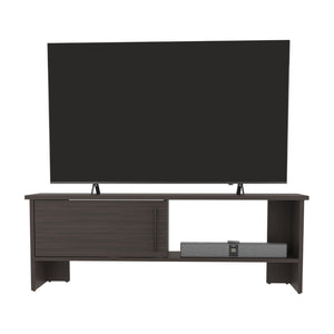 English Elm Tv Stand In Dark Oak With 1 Door & 1 Open Shelf - Modern Design For Organized Living Spaces B097P296875-GIGA