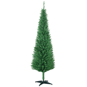 English Elm Homcom 6' Slim Pencil Christmas Tree With 390 Realistic Branch Tips - Perfect For Small Spaces! W2225P229794