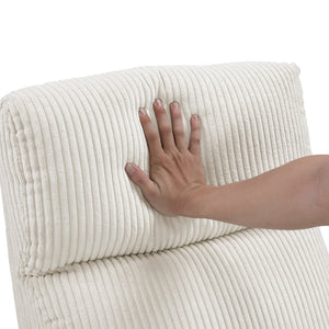 English Elm Modern Parsons Push Back Recliner Chair in Soft Corduroy Fabric — Sleek Comfortable Living Room Lounger with Solid Wood Frame and Easy Recline Mechanism Beige 30 L x 27 W x 21.5 H B011P395857