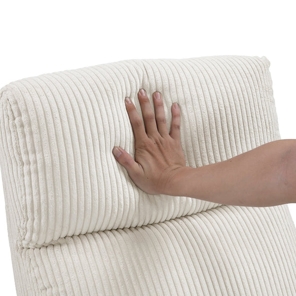 English Elm Modern Parsons Push Back Recliner Chair in Soft Corduroy Fabric — Sleek Comfortable Living Room Lounger with Solid Wood Frame and Easy Recline Mechanism Beige 30 L x 27 W x 21.5 H B011P395857