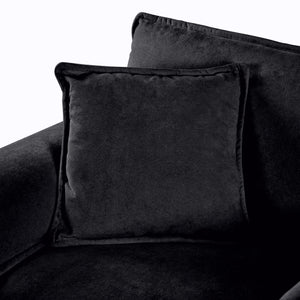 English Elm Oversized Chenille Recliner with Movable Ottoman Dual Layer Cushion Lounge Chair W3163S00003