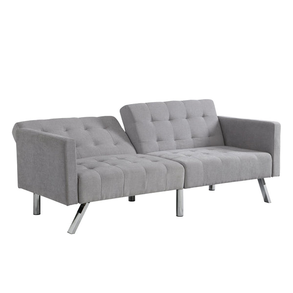 English Elm Sofa Convertible Linen Sofa Bed with Split-Back Recline, 3 Positions, Breathable Comfort for Small Spaces LIGHT GREY 41.3 L x 34.7 W x 8.2 H W2297S00006