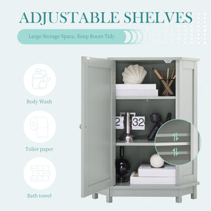 English Elm Grey Triangle Corner Bathroom Cabinet with Adjustable Shelves, MDF Storage Unit for Towels & Supplies (31.5"L x 20.28"W) N725P172615E