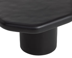 Sunpan DETTI Coffee Table - Sculptural Matte Black Concrete End Table for Indoor & Outdoor Elegance 112620