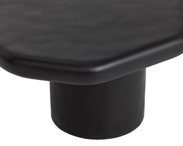 Sunpan DETTI Coffee Table - Sculptural Matte Black Concrete End Table for Indoor & Outdoor Elegance 112620