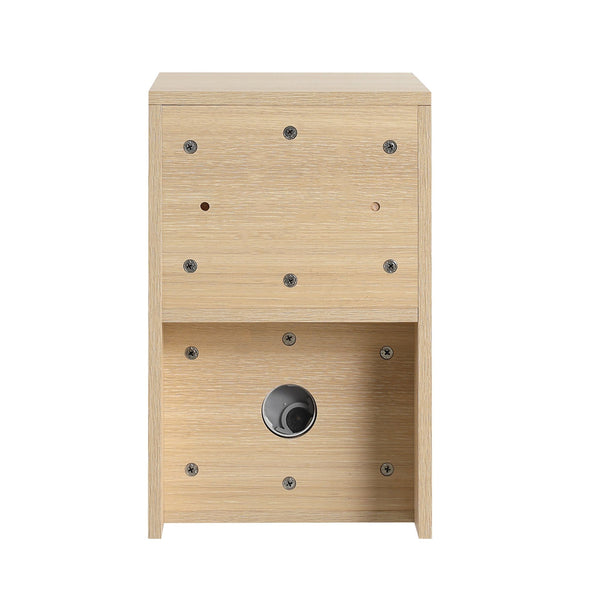 English Elm 52'' Wall-Mounted Vanity with White Ceramic Sink, Soft-Close Door, Plywood Shelves & Rounded Edges Ameican White Oak W999S00486