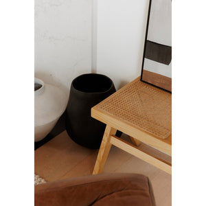 English Elm Voss Handcrafted Matte Black Sculptural Vessel in Recycled Ecomix for Shelves B2769P498403