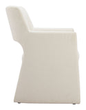 Minet Dining Chair Linen White 109998 Zuo Modern