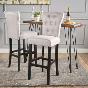 Christopher Knight Home® - Noble House - Pia Wheat Fabric Barstools - Set of 2