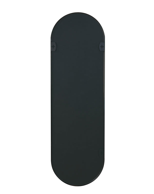 English Elm Black Pill Shaped 63x20in Full-Length Wall Mirror – 4mm HD Glass, Anti-Rust Aluminum Frame, Shatterproof W2203P230581