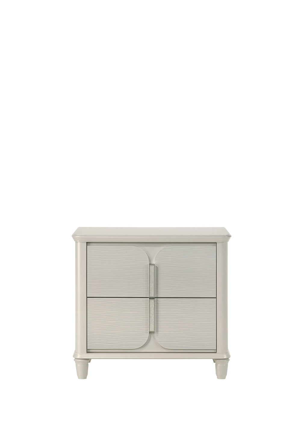 English Elm Laveda Modern Pearl White Nightstand with 2 Smooth-Glide Drawers, Durable Acrylic & Wood Construction B2726P269254