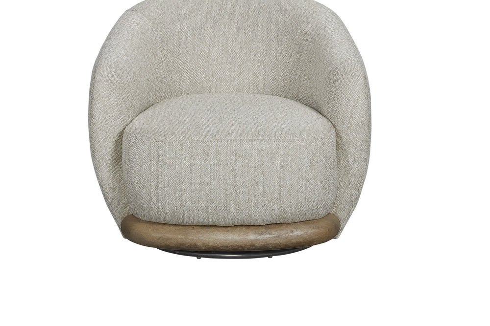 English Elm Swivel Accent Chair with Wood Base Dacron Cushion and Performance Fabric for Living Rooms B2699P481668