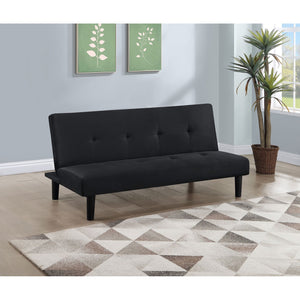 English Elm Boston Armless Tufted Convertible Sofa Bed - Compact Black Upholstered Frame, Cozy Guest Seating and Lounging Space for Small Living Rooms B062P354048