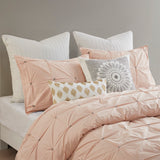 INK+IVY Masie Transitional 3 Piece Elastic Embroidered Cotton Duvet Cover Set II12-1015 Blush