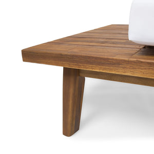 English Elm Hillcrest Solid Acacia Corner Sofa with Built-in Side Table for Outdoor Living 61288.00LSBWHI