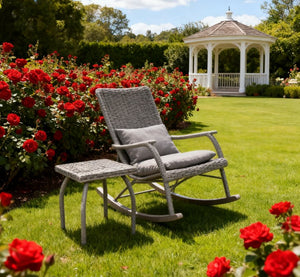 English Elm Small Outdoor Wicker Cube Table Hand Woven Pe Rattan Patio Side Accent T3971P419101