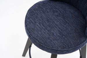 English Elm 008-Wing Upholstered Swivel Counter Stools Set of 2 with Solid Wood Legs, Chenille Comfort & 250lb Capacity Blue W2636P239837