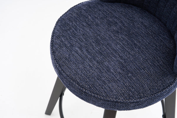 English Elm 008-Wing Upholstered Swivel Counter Stools Set of 2 with Solid Wood Legs, Chenille Comfort & 250lb Capacity Blue W2636P239837