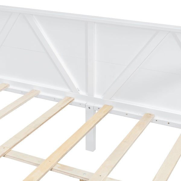 English Elm Twin Daybed Frame Solid Pine Sofa Bed for Guest Room Studio or Teen Bedroom White N708P266726K