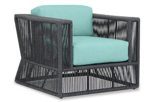 Milano Club Chair in Dupione Celeste w/ Self Welt SW4101-21-8067 Sunset West