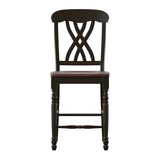 Homelegance By Top-Line Antonio Antique Two-Tone Counter Height Chairs (Set of 2) Black Rubberwood