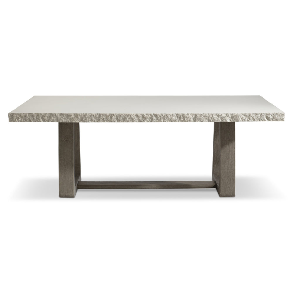 Bernhardt Bernhardt Trouville Concrete Top Dining Table With Sculptural Teak Pedestal Base, Weather‑Resistant Elegance K1865