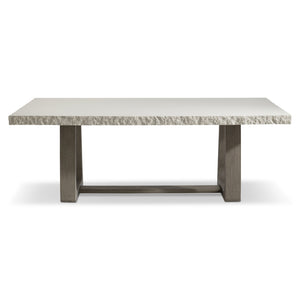 Bernhardt Bernhardt Trouville Concrete Top Dining Table With Sculptural Teak Pedestal Base, Weather‑Resistant Elegance K1865