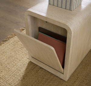 Hooker Furniture Brixton Mobile File Cabinet With Locking File Drawer, Two-Tone Elm & Ivory Finish, Hidden Compartment And Casters 6022-10416-80