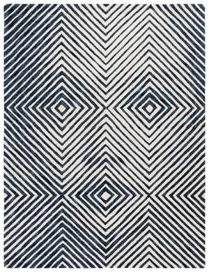 Safavieh Ebony 150 EBN150 Hand Tufted  Rug Navy / Ivory EBN150N-6