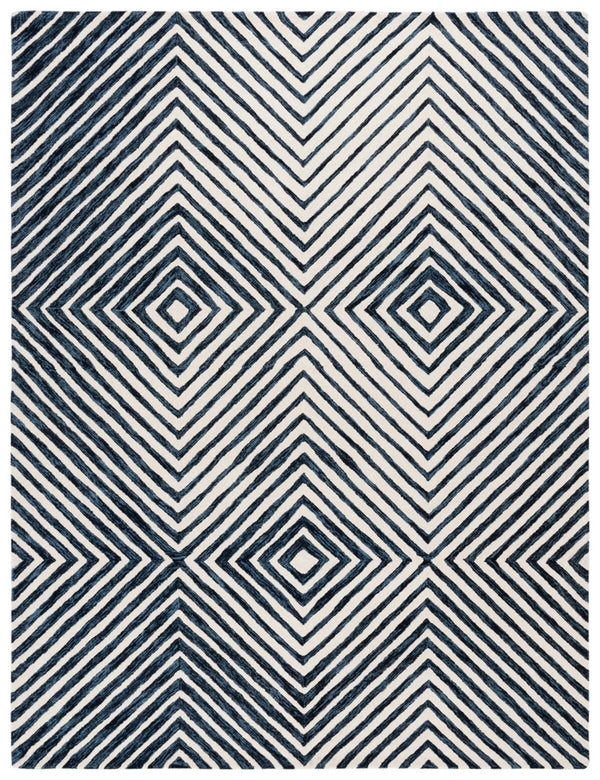 Safavieh Ebony 150 EBN150 Hand Tufted  Rug Navy / Ivory EBN150N-6