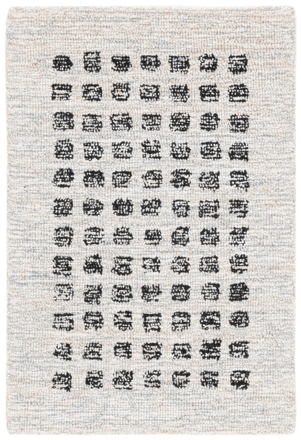 Safavieh Ebony 203 Checkered Hand Tufted Modern Rug Beige / Black 2'-3" x 9'