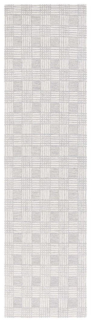 Safavieh Ebony 358 Checkered EBN358 Hand Tufted  Rug Light Grey / Ivory EBN358F-8