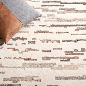 Safavieh Ebony 501 Hand Tufted Modern Rug Ivory / Grey 6' x 6' Square