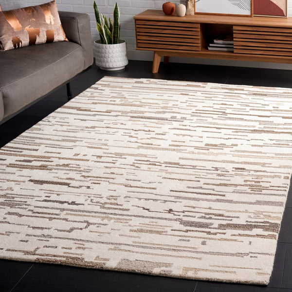 Safavieh Ebony 501 Hand Tufted Modern Rug Ivory / Grey 6' x 6' Square